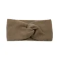 Khaki knitted headband for women, soft twisted winter ear warmer hair accessory, warm cozy. - Khaki
