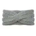 Grey chunky knit twist headband ear warmer soft acrylic hair accessory winter fashion - Hair Band / Gray