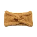 Knitted cross headband winter warm hair accessory camel hair band solid color ear warmer - Turmeric
