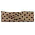 Knit polka dot twisted headband for women, cute elastic hair band for daily sports yoga. - Camel Polka Dot