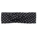 Black and white polka dot knotted headband, stylish cloth hair band for sports yoga. - Black Fine Polka Dot