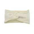 Beigefarbenes Strick-Stirnband mit Silberfäden, warme Ohrenschützer für Yoga und Sport im Winter. - Beige