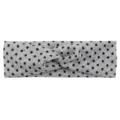 Grey polka dot knitted cross headband, soft hair accessory for yoga, fitness and daily wear. - Gray Fine Polka Dot