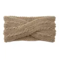 Chunky knit headband in khaki, thick cross design for winter warmth and daily hair styling. - Hair Band / Khaki