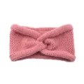 Pink knitted twist headband for women, winter warm hair accessory, ear warmers - Dusky Pink