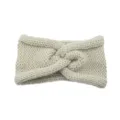 Beige knitted twist headband for women, autumn winter warm ear warmer sports yoga hair accessory. - Meter