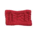 Bandeau tricoté torsade rouge hiver chaud cache-oreilles élastique accessoire cheveux laine - Rouge Jujube
