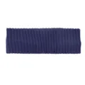 Fascia per capelli in maglia a coste verticali blu scuro, elastico sportivo yoga. - Blu navy