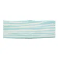 Bandeau de sport en tricot rayé bleu clair, accessoire de cheveux tendance pour yoga et lavage. - Bleu Clair/Blanc
