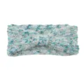 Diadema de terciopelo colorido de lana tejida con lazo, accesorios para el cabello de invierno. - Verde menta