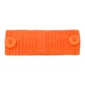 Bandeau en tricot côtelé orange avec boutons, serre-tête élastique pour sport et quotidien. - Orange