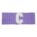 Purple knitted headband with letter C patch, trendy workout and face washing hair accessory. - Light Purple