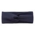 Dark blue twisted headband for women, breathable elastic fabric sports hair hoop and yoga hairband. - Navy Blue