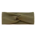 Army green knotted fabric headband, elastic hair band for sports, yoga, daily wear. - Dark Green