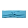 Blue ribbed twist headband for women, breathable elastic fabric sports hair accessory sku - Blue