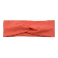 Coral ribbed knit twist headband, breathable elastic sports hair hoop for daily face washing. - Orange