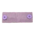 Bandeau en tricot côtelé violet avec boutons, accessoire de cheveux chauffe-oreilles yoga. - Mauve Clair
