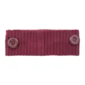 Bandeau de masque en tricot côtelé bordeaux avec boutons pour le sport et le yoga. - Bordeaux