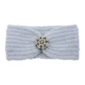 Knitted Rhinestone Headband Winter Warm Ear Warmer Retro Hair Accessory for Women - Silver Gray