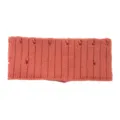 Distressed knitted headband rust red wool winter sports yoga hair accessory ear warmer - Watermelon Red