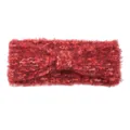 Detalle de diadema de punto esponjoso, accesorio para el cabello rojo multicolor. - Rojo Vino