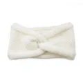 White knitted twist headband winter warm hair band thick ear warmer hair accessory - Milk White