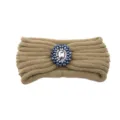 Khaki strass gestricktes stirnband kristalle winter warme haaraccessoire mode - Rollstrick-Stil / Khaki