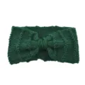 Σκούρο πράσινο πλεκτό headband με φιόγκο, χειμωνιάτικο αξεσουάρ μαλλιών για γυναίκες. - Σκούρο Πράσινο