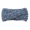 Blaues Mohair Strick Twist Stirnband, warmer Ohrenwärmer und Haaraccessoire für den Alltag. - Marineblau