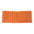 Orange knitted distressed headband, elastic ear warmer hair band for sports, yoga, and daily wear. - Orange