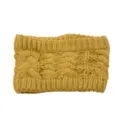 Bandeau d'hiver en tricot torsadé chauffe-oreilles élastique accessoire cheveux femme - Jaune