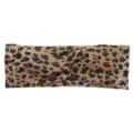 Leopard print knit twisted headband for women, stylish elastic hair band for daily wear. - Fine Small Leopard Print