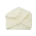 White knitted turban hat for women, cozy winter cross wrap beanie and bohemian headwear. - One Size / White