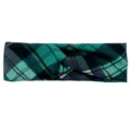 Green blue plaid knotted headband for women, stylish fabric hair band for yoga and sports. - Green Blue Plaid
