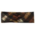 Classic plaid twisted headband, comfortable knit hair accessory for women sports and daily wear. - Coffee Plaid