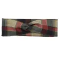 Plaid twist headband for women, soft knitted fabric hair band for yoga, sports, and daily washing face. - Classic Red Plaid