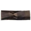 Brown Plaid Knitted Cross Headband Retro Twist Hair Band for Women Sports Yoga Fitness - Coffee Brown Plaid