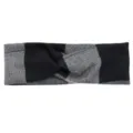 Black and white plaid twisted headband, stylish fabric hair accessory for sports and daily wear. - Large Black White Plaid