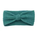 Πλεκτό headband με κόμπο και φιόγκο σε πράσινο παγώνι για γυναίκες φθινόπωρο χειμώνας αξεσουάρ. - Πράσινο Ταχυδρομείου