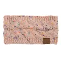 Women winter knitted headband cable knit ear warmer colorful speckle yarn cute hair accessory - Pink Speckled