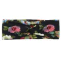Chic Mode Elastique Bandeau Croise Imprime Floral Noir Pour Femme Yoga Sport Accessoire - Base Noire Floral Coloré (#16)