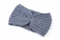 Graues gestricktes Twist-Stirnband, kuscheliges warmes Winter-Haaraccessoire Damen. - Dunkelgrau