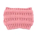 Diadema de punto rosa invierno orejeras ancho accesorio de pelo moda acogedor. - Rosa Palo