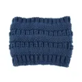 Diadema de punto azul oscuro para mujer, orejera de invierno ancha, accesorio de moda. - Azul Marino