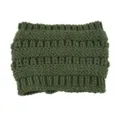 Diadema de punto verde oscuro para mujer, cinta de pelo gruesa de invierno, calentador de orejas. - Verde oscuro