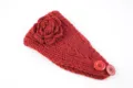 Rotes gestricktes Stirnband für Damen Winter warme Häkelblume Haarband süßer Haarschmuck Alltag - NO.2 Weinrot