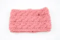 Pink cable knit headband warm winter ear warmer thick braided hair accessory for women - Pink