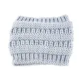Diadema de punto grueso mujer invierno orejeras trenzadas accesorio para el pelo azul - Azul Gris Claro
