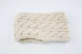 Warm cable knit headband for women, thick winter ear warmer hair accessory in beige color. - Beige