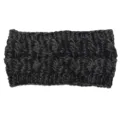 Donna Inverno Spessa Lavorata A Maglia Fascia Grigio Scuro Calda Lana Capelli Accessorio - Nero Grigio Scuro Picchiettato